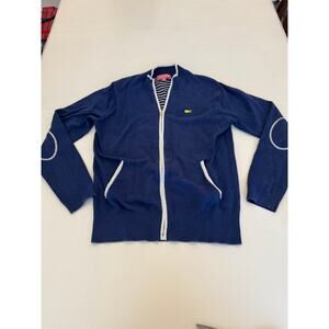 Magnolia Lane Vintage Masters Women Navy Blue Full Zip Sweater Medium Golf